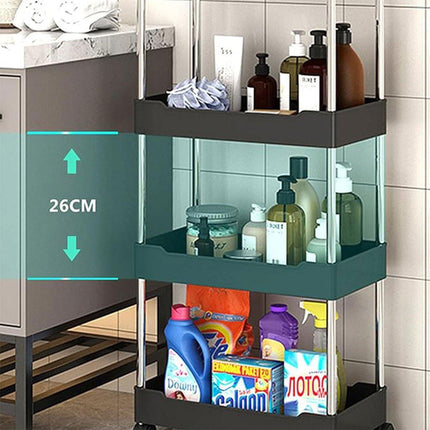 Multi Layer Rolling Storage Cart Kitchen Bathroom Organizer Shelf with Wheels