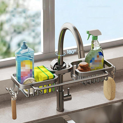 Multifunctional Faucet Shelf Kitchen Storage Sink Draining Basket Household Rack