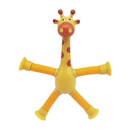 Telescopic Suction Cup Giraffe Tube Toy Stress Relief Light Up Educational Toys - Aimall