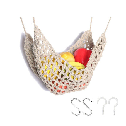 Under Desk Hanging Fruit Basket Kitchen Storage Net Home Organizer for Fruits