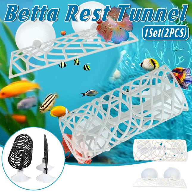 Aquarium Fish Resting Tunnel Hiding House for Betta Shrimp Small Fish Tank Decor