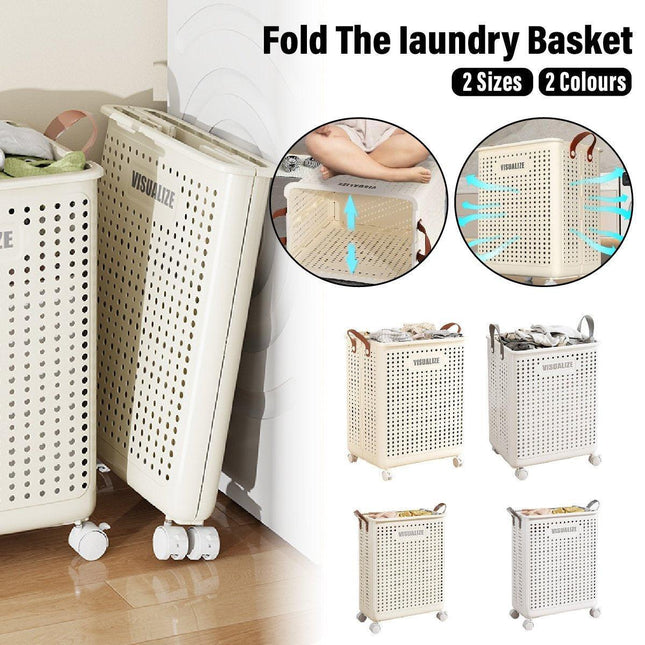 Folding Portable Laundry Basket Multifunctional Storage for Bathroom Household
