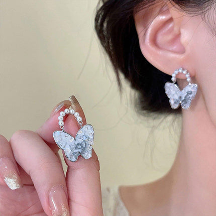 Blue Butterfly Stud Earrings Women Stylish Lightweight Fashion Jewelry Accessory