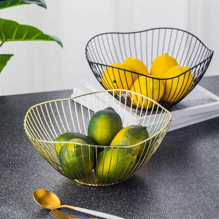 Large Iron Fruit Storage Basket Home Decor Snack Candy Plate Living Room Basket