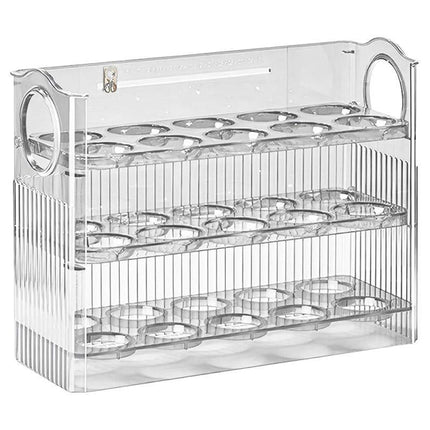 Three-Layer Plastic Egg Carton Storage Box for Organising Fridge and Kitchen