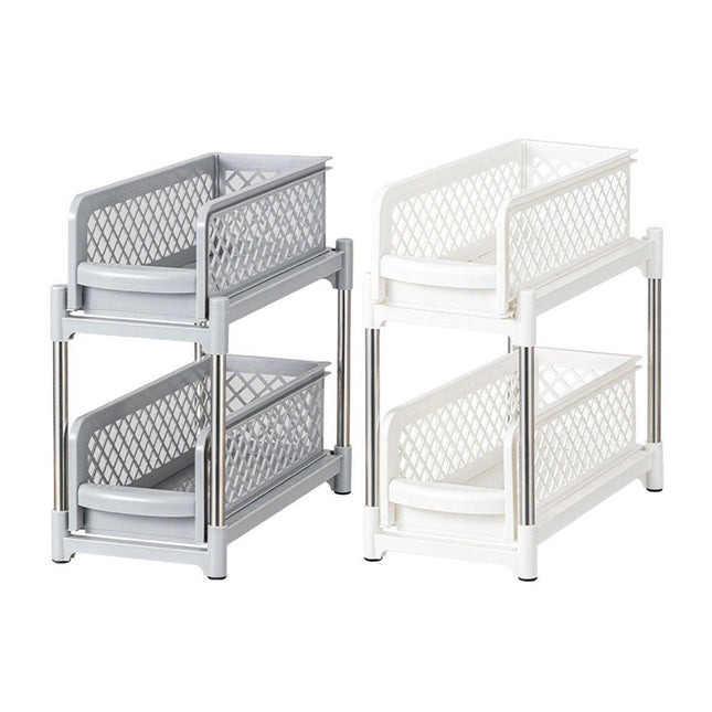 Bathroom Kitchen Sink Storage Rack Drawer Plastic Shelf Seasoning Holder