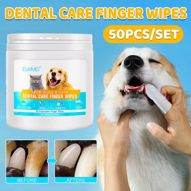 50pcs Pet Teeth Cleaning Finger Set Dog and Cat Oral Care Tool Teeth Cleaning