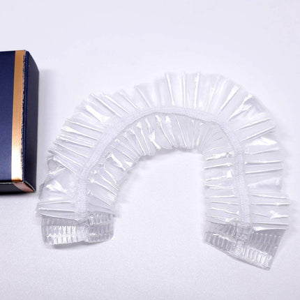 50pcs Transparent Shower Caps Individually Wrapped for Hotel Guesthouse Supplies