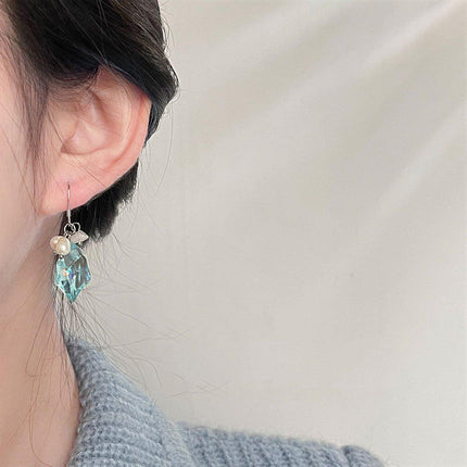 Ice Blue Pearl Earrings for Girls and Women Elegant Fashion Jewelry Gift Set