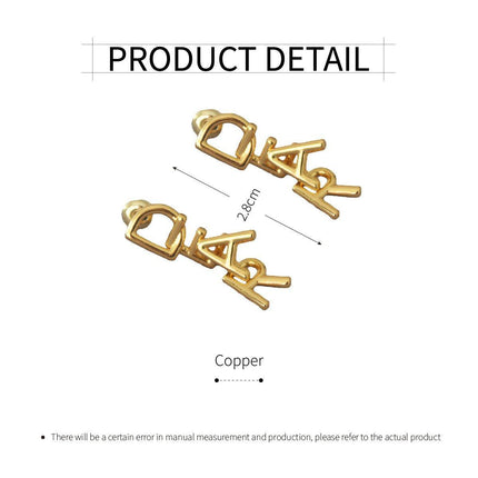 Fashionable Simple Everyday Earrings with Letters Trendy Jewelry for Women Gifts