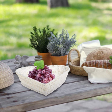 Woven Storage Basket Heart Shaped Bread Basket for Serving and Organizing Items
