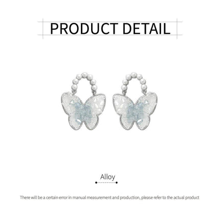 Blue Butterfly Stud Earrings Women Stylish Lightweight Fashion Jewelry Accessory