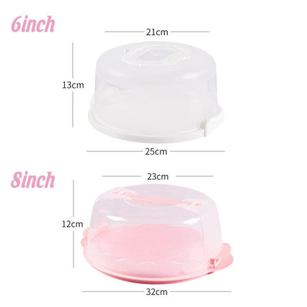 Reusable Plastic Cupcake Carrier Box Transparent Handle Cake Container
