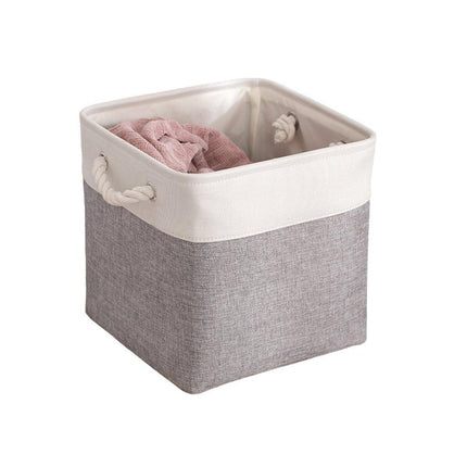 Large Linen Fabric Laundry Basket Home Storage Basket Dirty Clothes Bin Foldable