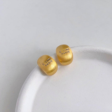Temperament Matte Brushed Texture Simple Stud Earrings Fashion Jewelry for Women