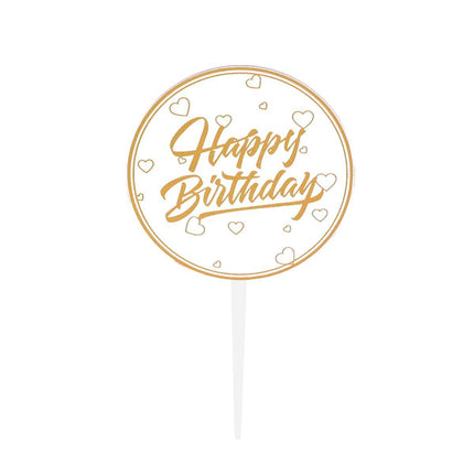 Happy Birthday Anniversary Wedding CakeCardboard Topper Acrylic Party Decoration - Aimall