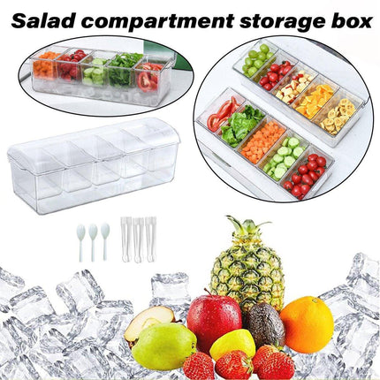 Outdoor Picnic Ice Box Split Salad Plate Fresh-keeping Food Storage Container