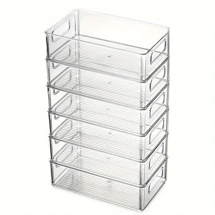6pcs Transparent Fridge Organizer Storage Box for Kitchen and Food Organization