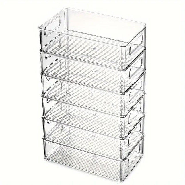 6pcs Transparent Fridge Organizer Storage Box for Kitchen and Food Organization