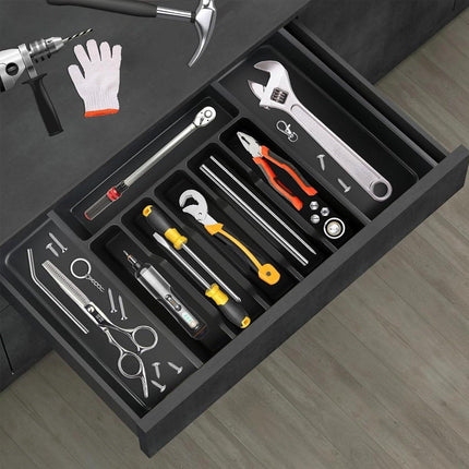 Expandable Cutlery Organizer Adjustable Silverware Drawer Storage Box Tray