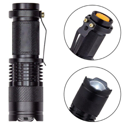 5/10x Mini Q5 LED Flashlight Torch Adjustable Focus Zoom Light Lamp 1200LM - Aimall