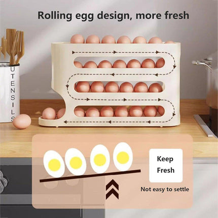 2pcs 4 Tier Slide Egg Organizer Storage Box Ladder Design for Egg Carton Holder