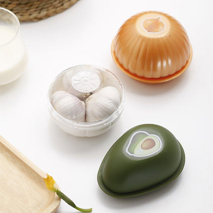 3X Plastic Fruit Vegetable Storage Container Avocado Tomato Lemon Onion Box and Lid