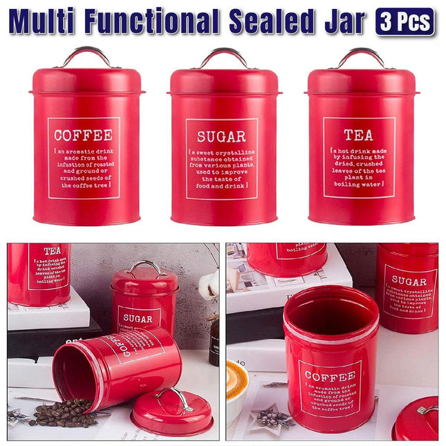 3 Pcs Multi-Purpose Sealed Jars with Airtight Lids for Kitchen Organization