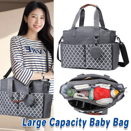Large Capacity Nappy Bag for Pram with Shoulder Strap Canvas Tote for Mum Use