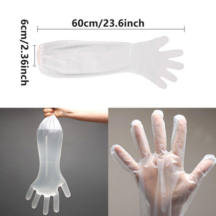 50pcs Waterproof Extended Arm Gloves Household Cleaning Gloves for Kitchen Use