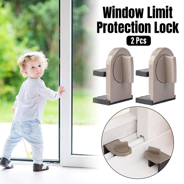 2pcs Window Limit Guard Lock Keyless Rotary Positioning Anti Shift Security Lock