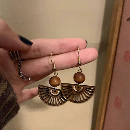Chinese Fan Earrings Elegant Design Traditional Style Jewelry Women Fashion