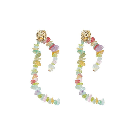 Colourful Irregular Square Tassel Earrings Trendy Fashion Jewelry for Women Gift