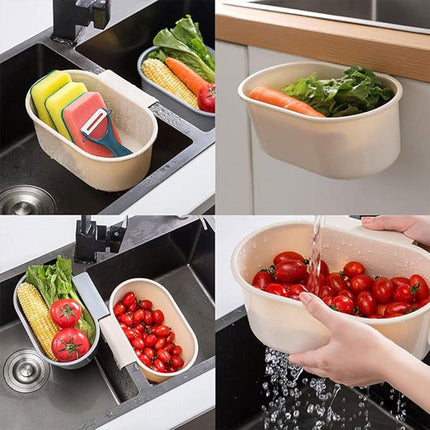 4PCS Multifunctional Sink Drain Basket Hangable Storage Organizer Kitchen Gadget