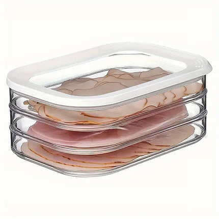 Food Grade Transparent Plastic Freezer Storage Box With Lid For Kitchen Fridge