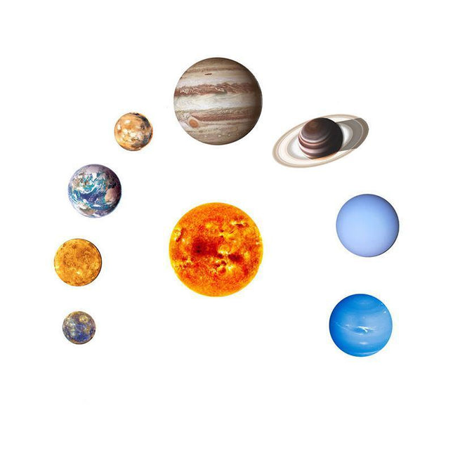 Glow In The Dark Solar System Wall Sticker 10 Planet - Aimall