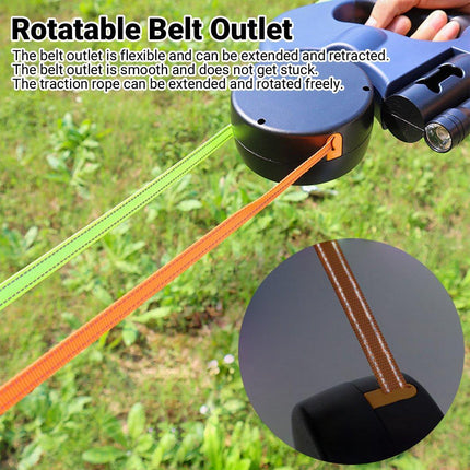 Retractable Lead Leash 360 Swivel Dual Doggie One-to-Two Traction Rope Pet Dog