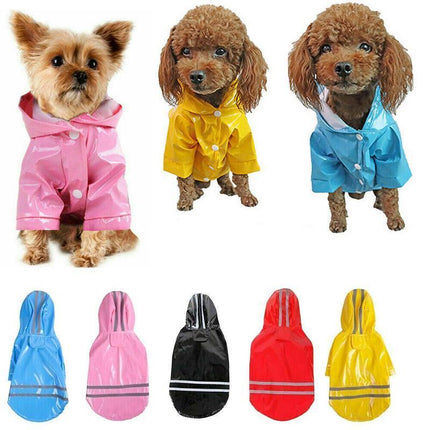 L Size Outdoor Hoodies Jacket Waterproof Pet Dog Clothes Puppy Raincoat Rain Coat - Aimall
