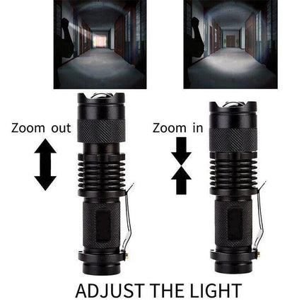 5/10x Mini Q5 LED Flashlight Torch Adjustable Focus Zoom Light Lamp 1200LM - Aimall