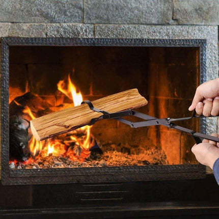 Folding Fireplace Tongs Grip Fire Pit Pliers Outdoor Indoor Fire Tools Durable
