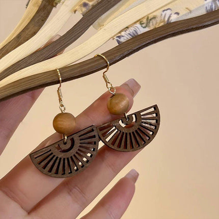 Chinese Fan Earrings Elegant Design Traditional Style Jewelry Women Fashion