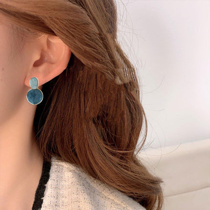 Vintage Blue Oil Drop Earrings Fashion Starry Sky Design Elegant Women Jewelry