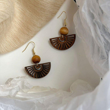 Chinese Fan Earrings Elegant Design Traditional Style Jewelry Women Fashion