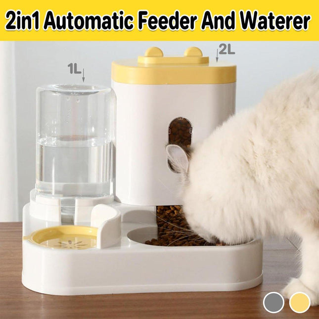 2in1 Pet Bowl Vertical Feeder and Drinker Cat Dog Bowl Water and Food in One