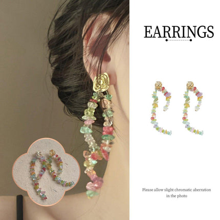 Colourful Irregular Square Tassel Earrings Trendy Fashion Jewelry for Women Gift