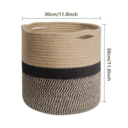 Woven Round Laundry Basket Dirty Clothes Storage Basket for Home Organization