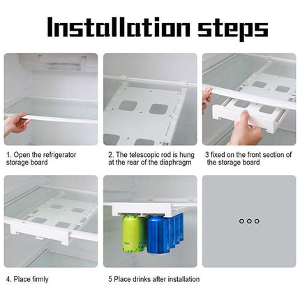 Refrigerator Hanging Drink Organizer Can Holder for Space Saving Kitchen Storage