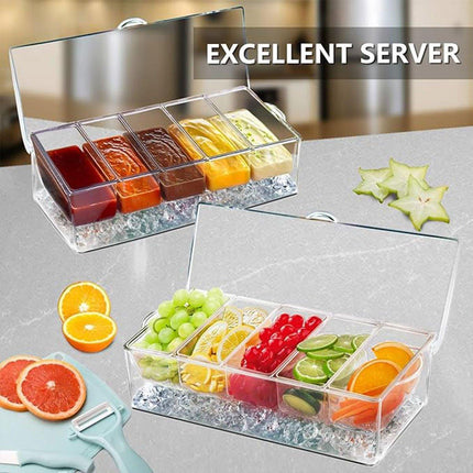 Outdoor Picnic Ice Box Split Salad Plate Fresh-keeping Food Storage Container