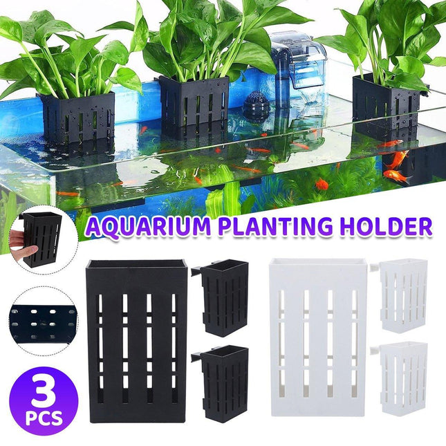 Hydroponic Plant Storage Rack Fish Tank Decoration Square Aquarium Basket Holder
