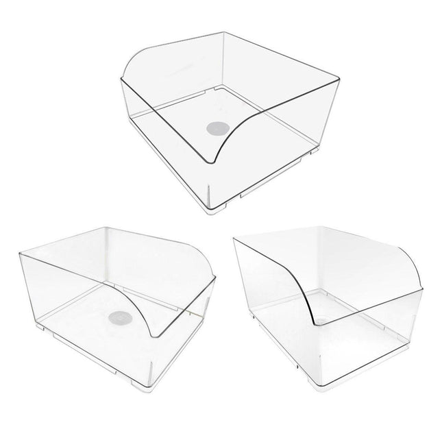 10PCS Clear Plastic Storage Box Set Food Supermarket Display Organizer Container